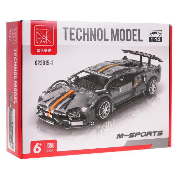 Set creativ de construcții din 1356 elemente - TECHNOL MODEL 023015-1- mașină sport M-Sports