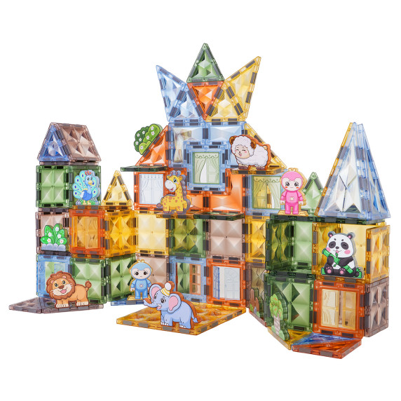 Mágneses építőkocka készlet 116 darabos MAGIC MAGNETIC BLOCKS Animal Paradise