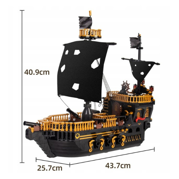 Építjáték kalózhajó 1288 darabos Inlea4Fun MOULD KING