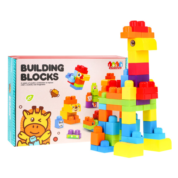 Építőkocka készlet 68 darabos Inlea4Fun BUILDING BLOCKS