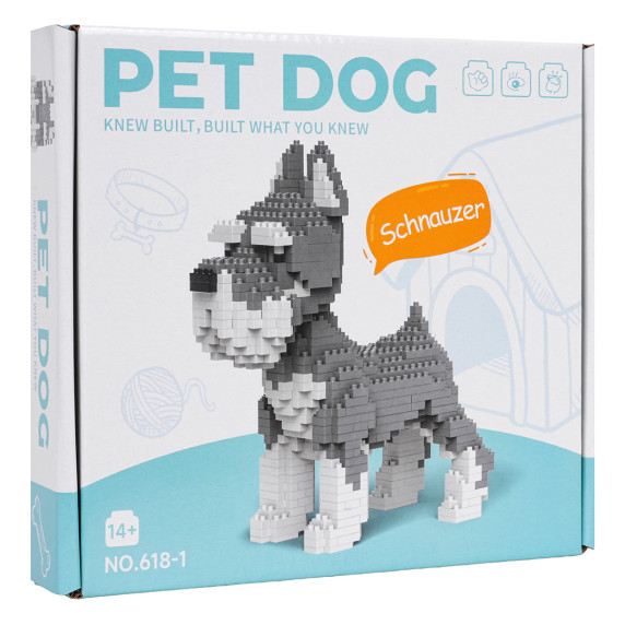 Set creativ de construcție  PET DOG Schnauzer – 800 piese