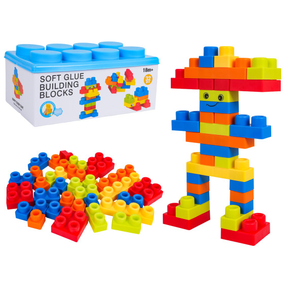 Set blocuri de construcție , 32 de piese -  SOFT GLUE BUILDING BLOCKS
