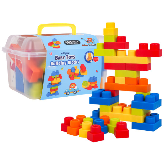 Set de blocuri de construcție, 32 de piese  BABY TOYS Building Blocks - colorat