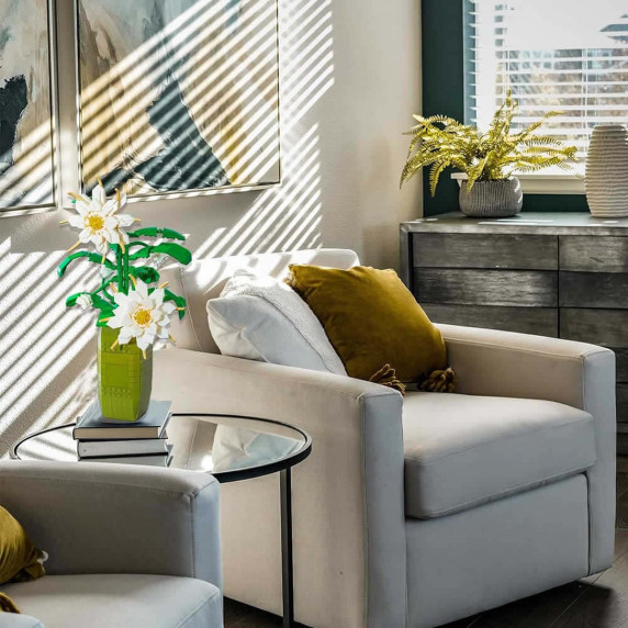 Kreatívna stavebnica Biele kvety v kvetináči 571 dielov FLOWER STUDIO