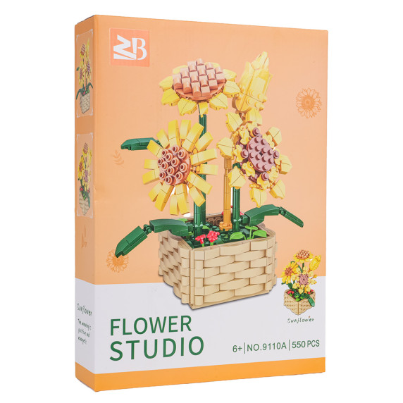 Kreatívna stavebnica Kvety slnečnice v kvetináči 550 dielov FLOWER STUDIO
