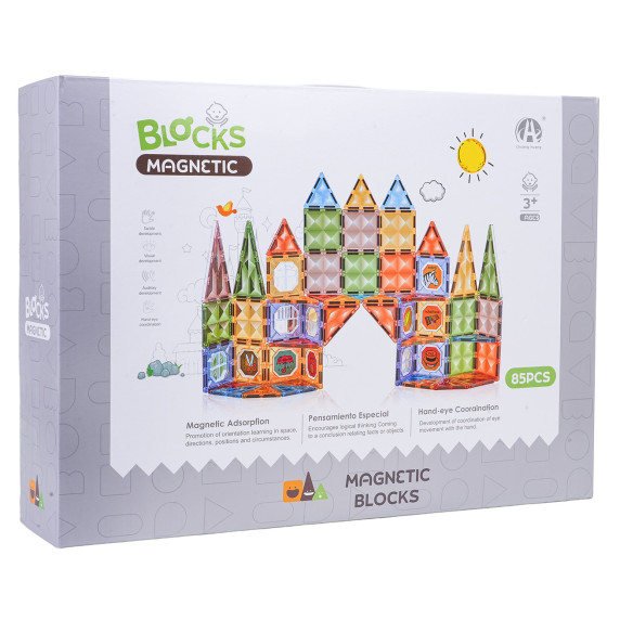 Set de cuburi magnetice 3D – 85 piese MAGNETIC BLOCKS Set de cuburi magnetice 3D – 85 piese MAGNETIC BLOCKS