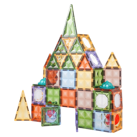 Set de cuburi magnetice 3D cu iluminare – 73 piese LIGHT MAGNETIC TILES