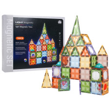 Sada 3D magnetických kociek s podsvietením 73 kusov LIGHT MAGNETIC TILES - 