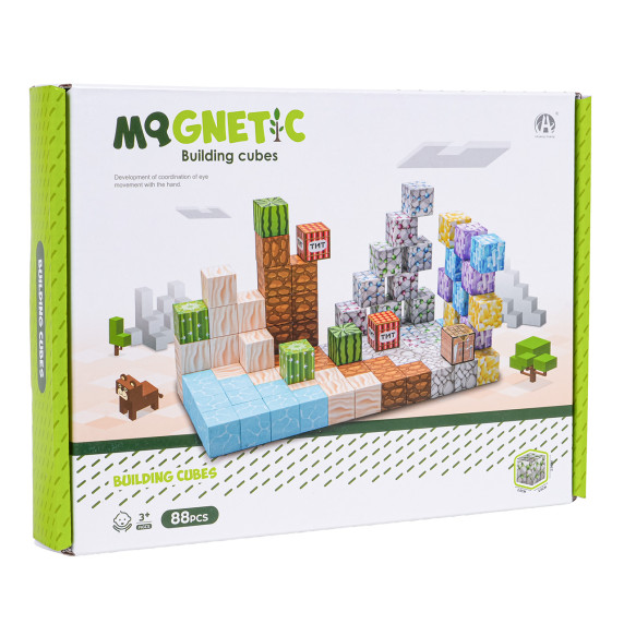 Mágneses építőkészlet 88 darabos MAGNETIC BUILDING CUBES