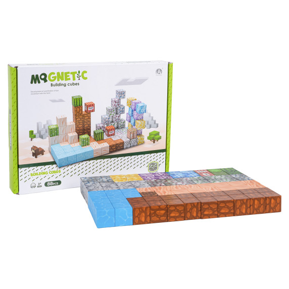 Mágneses építőkészlet 88 darabos MAGNETIC BUILDING CUBES