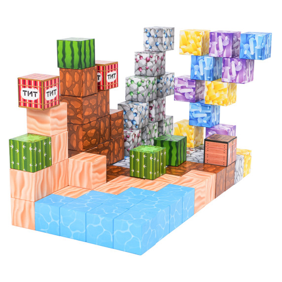 Mágneses építőkészlet 88 darabos MAGNETIC BUILDING CUBES