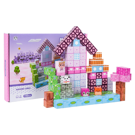 Mágneses építőkészlet 110 darabos MAGNETIC BUILDING CUBES