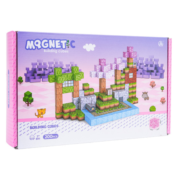 Mágneses építőkészlet 200 darabos MAGNETIC BUILDING CUBES