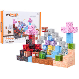 Mágneses kocka- és építőkészlet 117 darabos MAGNETIC BUILDING CUBES - 