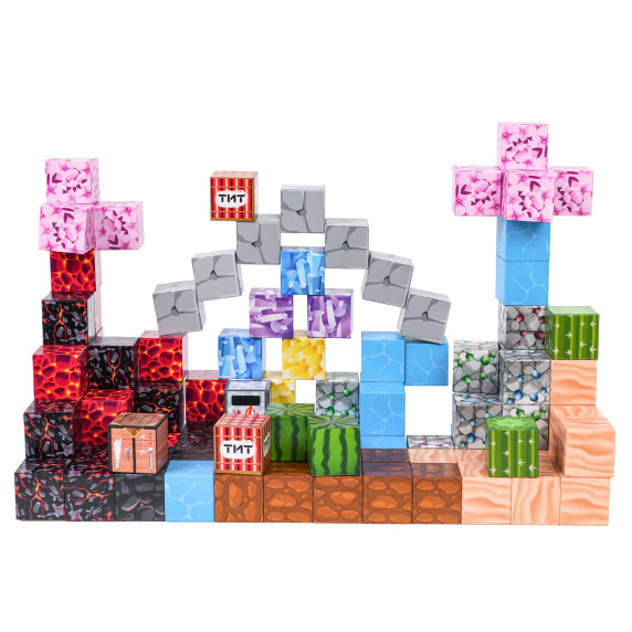 Set de construcție magnetic – 117 cuburi și blocuri 3D