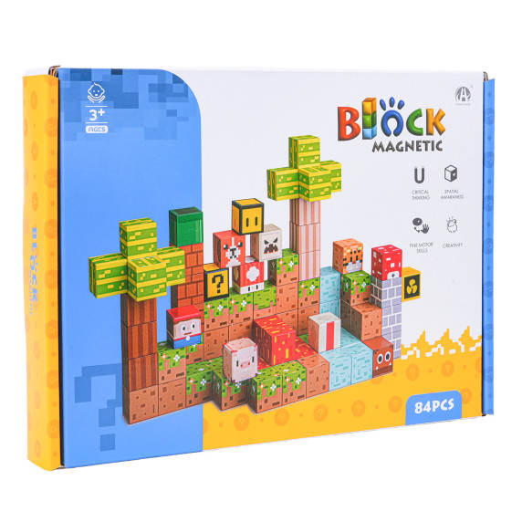 Mágneses építőkészlet MAGNETIC BLOCK 84 darabos
