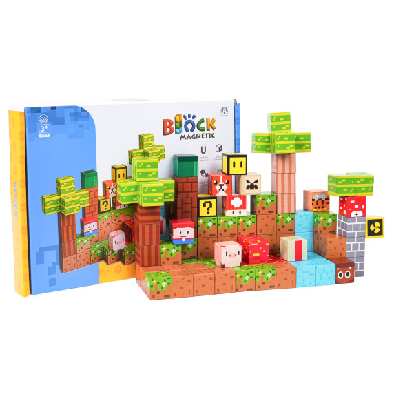 Mágneses építőkészlet MAGNETIC BLOCK 84 darabos