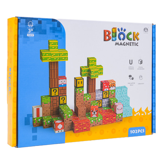 Mágneses kocka készlet 102 darab MAGNETIC BLOCK