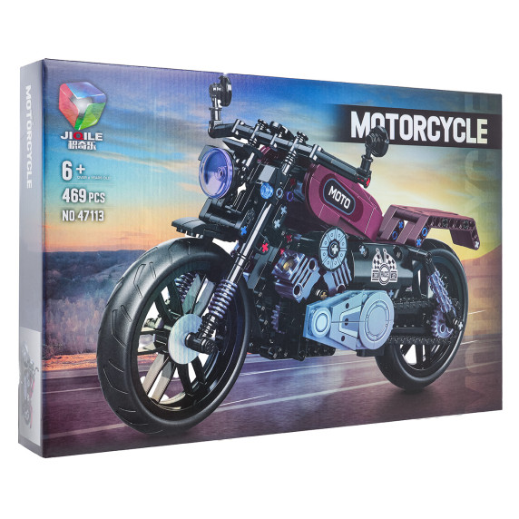 Kreatívna stavebnica Motocykel 469 prvkov MOTORCYCLE - čierny/bordový