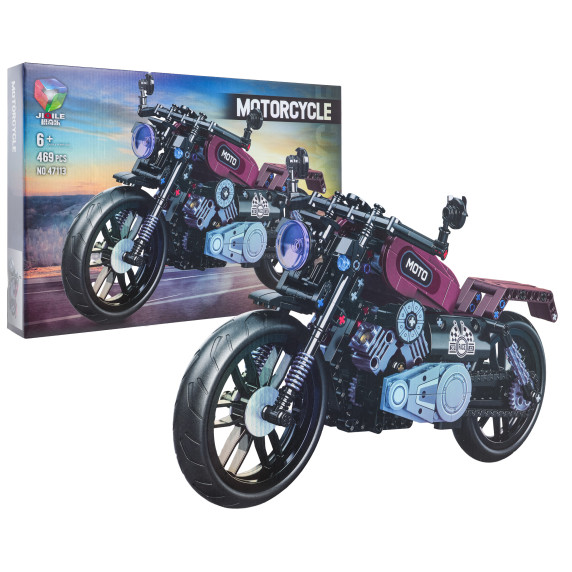 Kreatívna stavebnica Motocykel 469 prvkov MOTORCYCLE - čierny/bordový