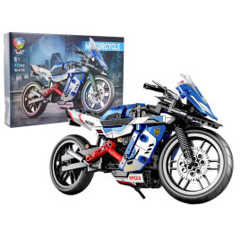 Kreatívna stavebnica Motocykel 426 prvkov MOTORCYCLE - biely/modrý - 