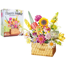 Kreatívna stavebnica Jarná kytica v košíku 1615 dielov FLOWER BASKET - 