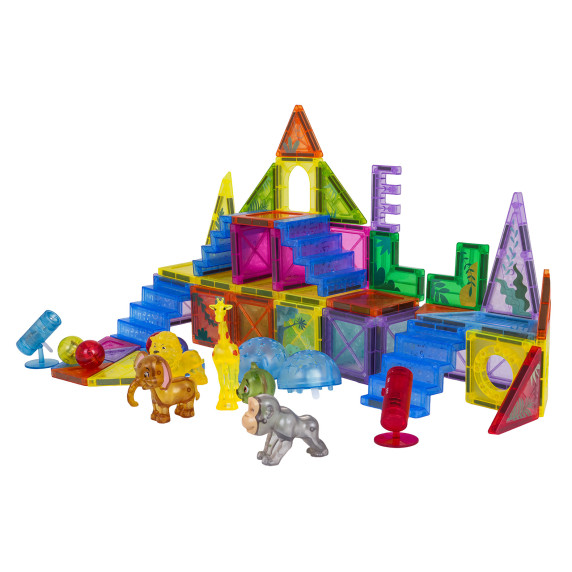Mágneses építőjáték 64 darabos 3D ZOO MAGNET BLOCKS