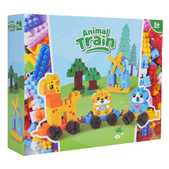 Set de blocuri de construcție – Tren cu animale ANIMAL TRAIN