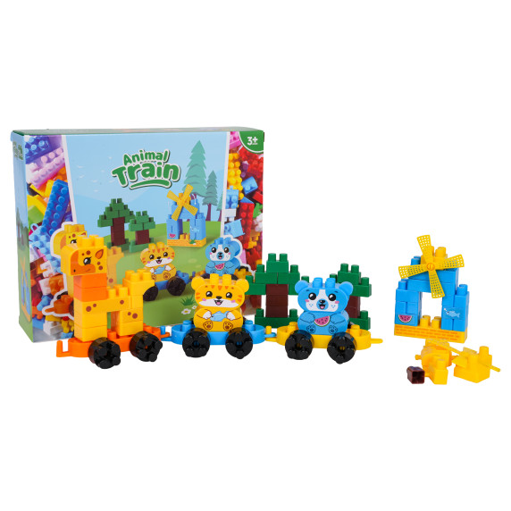 Set de blocuri de construcție – Tren cu animale ANIMAL TRAIN