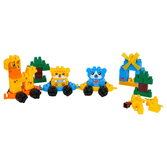 Set de blocuri de construcție – Tren cu animale ANIMAL TRAIN