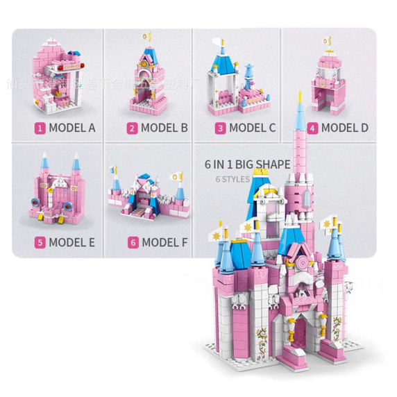 Set de blocuri de construcție Castelul Prințesei - 1000 de piese - K8832-3