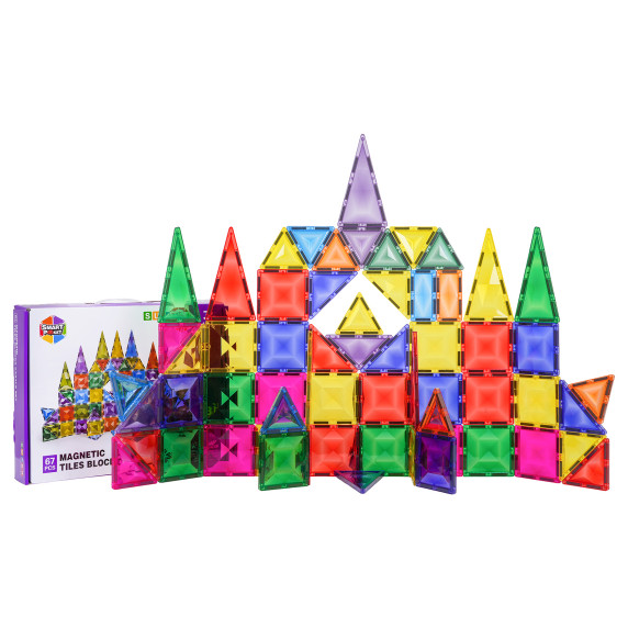 Set 3D de blocuri magnetice  67 piese – MAGNETIC TILES BLOCK CASTLE SET Set 3D de blocuri magnetice  67 piese – MAGNETIC TILES BLOCK CASTLE SET