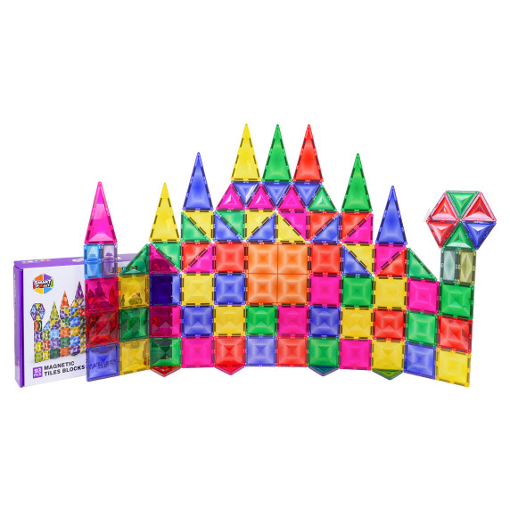 Set 3D de blocuri magnetice   93 piese – MAGNETIC TILES BLOCK CASTLE SET Set 3D de blocuri magnetice   93 piese – MAGNETIC TILES BLOCK CASTLE SET