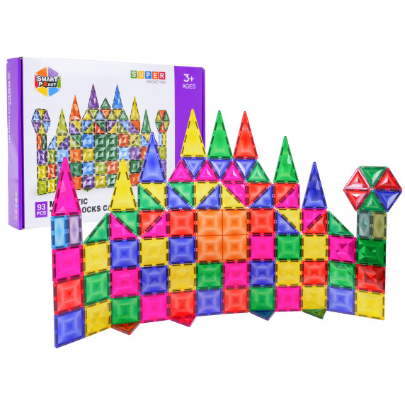Set 3D de blocuri magnetice   93 piese – MAGNETIC TILES BLOCK CASTLE SET Set 3D de blocuri magnetice   93 piese – MAGNETIC TILES BLOCK CASTLE SET
