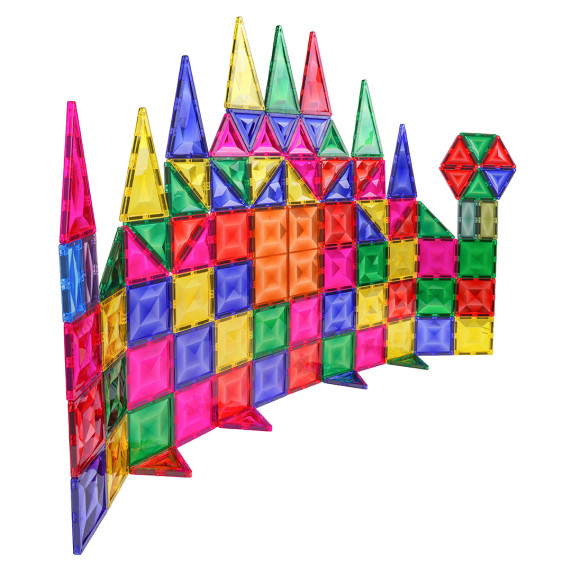 Set 3D de blocuri magnetice   93 piese – MAGNETIC TILES BLOCK CASTLE SET Set 3D de blocuri magnetice   93 piese – MAGNETIC TILES BLOCK CASTLE SET