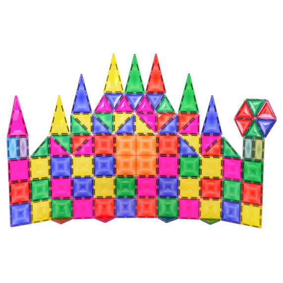Set 3D de blocuri magnetice   93 piese – MAGNETIC TILES BLOCK CASTLE SET Set 3D de blocuri magnetice   93 piese – MAGNETIC TILES BLOCK CASTLE SET