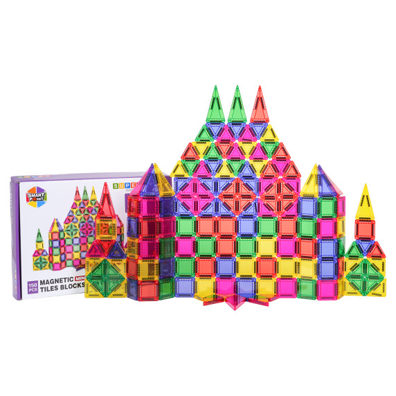 Set de blocuri magnetice 150 piese – MINI MAGNETIC TILES Set de blocuri magnetice 150 piese – MINI MAGNETIC TILES