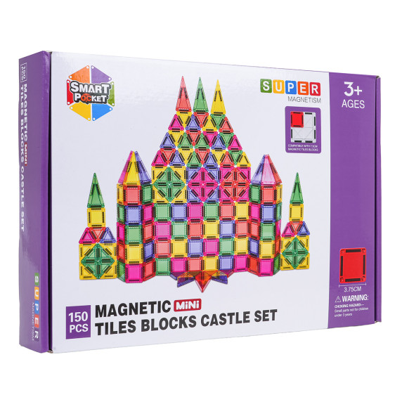 Set de blocuri magnetice 150 piese – MINI MAGNETIC TILES Set de blocuri magnetice 150 piese – MINI MAGNETIC TILES