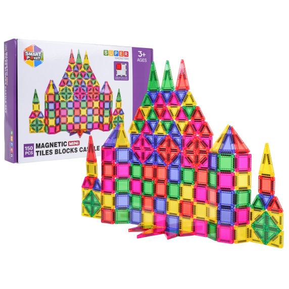 Set de blocuri magnetice 150 piese – MINI MAGNETIC TILES Set de blocuri magnetice 150 piese – MINI MAGNETIC TILES