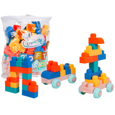 Set de blocuri de construcție moi, 45 de piese - UNICORN SOFT BLOCKS - 