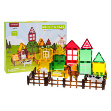 Magnetické stavebné kocky Farma 46 prvkov MAGNETIC TILES - 