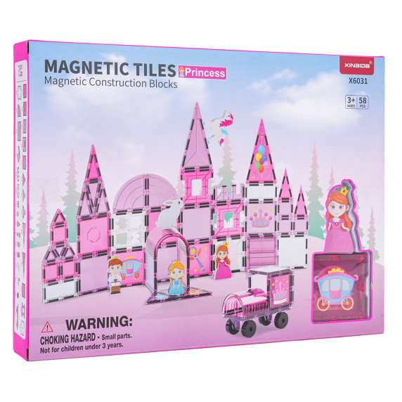 Mágneses kockakészlet Hercegnő 58 darabos Mágneses kockakészlet Hercegnő 58 darabos