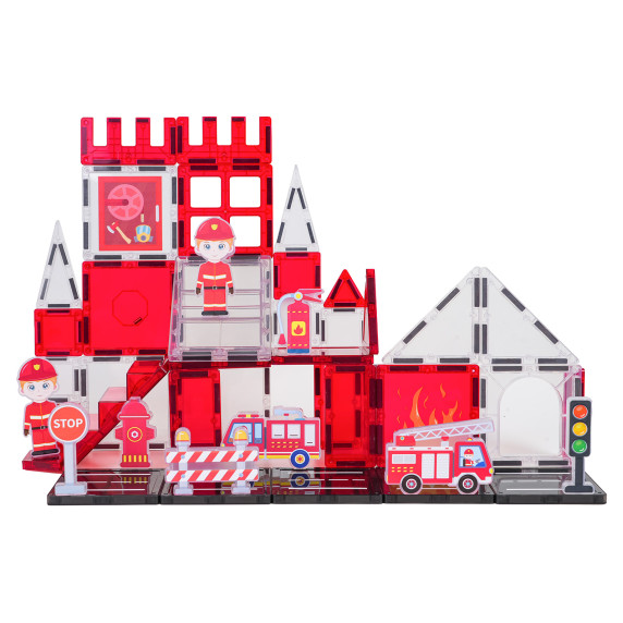 Mágneses építőkocka készlet Tűzoltóállomás 48 darabos MAGNETIC TILES FIRE CONTROL Mágneses építőkocka készlet Tűzoltóállomás 48 darabos MAGNETIC TILES FIRE CONTROL