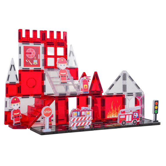 Mágneses építőkocka készlet Tűzoltóállomás 48 darabos MAGNETIC TILES FIRE CONTROL Mágneses építőkocka készlet Tűzoltóállomás 48 darabos MAGNETIC TILES FIRE CONTROL