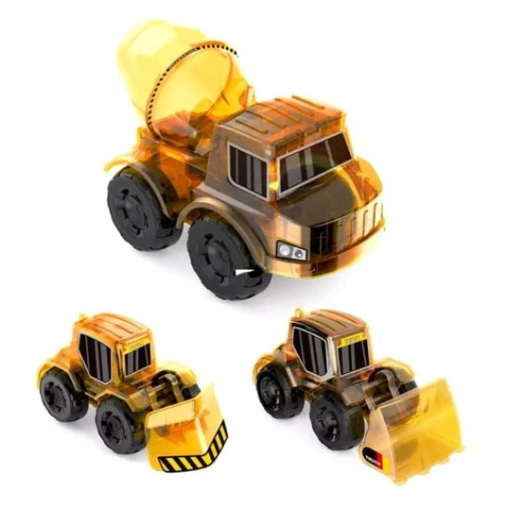 Set vehicule solare de construcții - excavator, betonieră, buldozer - Inlea4Fun SOLAR ENGINEERING VEHICLE