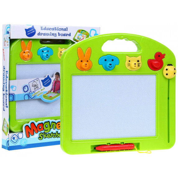 Tablă magnetică pentru copii - Inlea4Fun MAGNETIC SKETCHER - verde