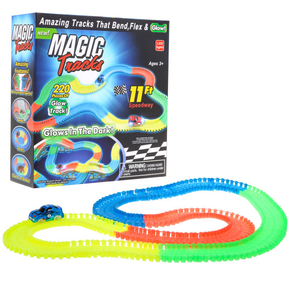 Pista flexibilă fluorescentă de curse cu mașină - 220 elemente - Magic tracks