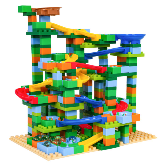Set de blocuri de construcție – Pistă cu bile TRACK MAZE, 402 piese