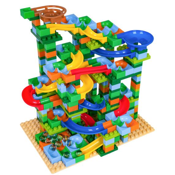 Set de blocuri de construcție – Pistă cu bile TRACK MAZE, 402 piese