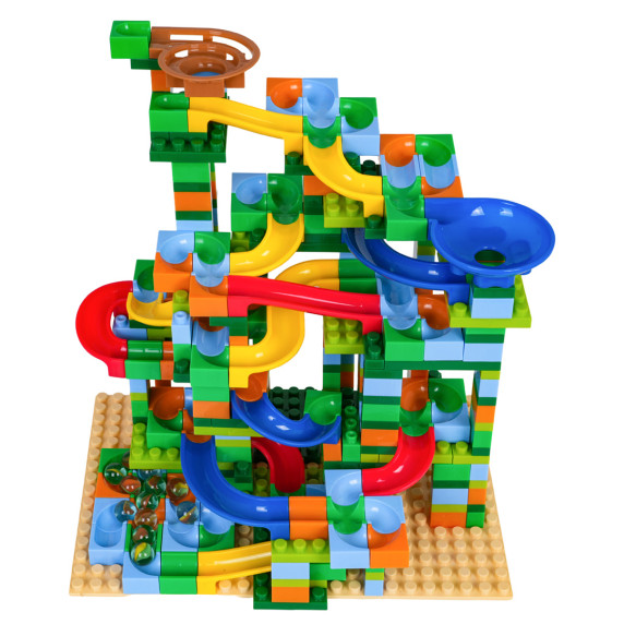Set de blocuri de construcție – Pistă cu bile TRACK MAZE, 402 piese